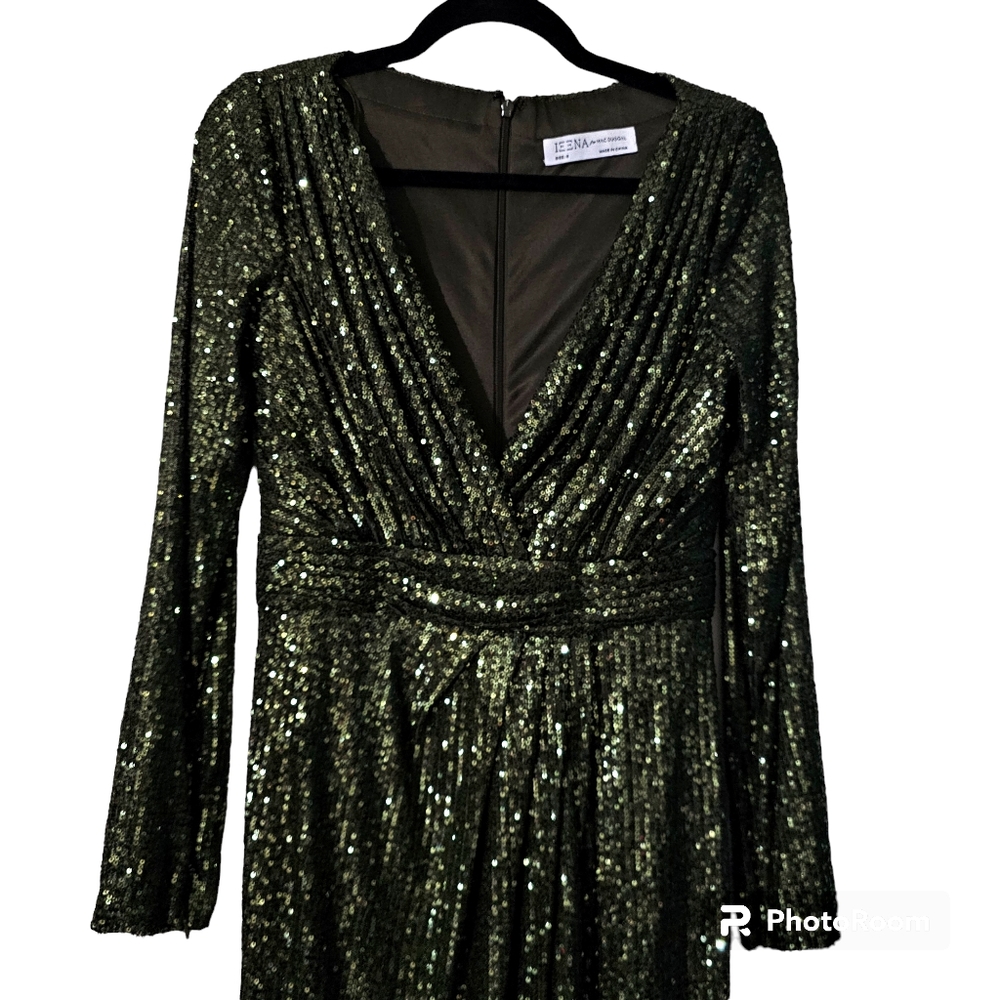 MAC DUGGAL size 6 SEQUINED LONG SLEEVE GOWN Dress - Picture 5 of 6